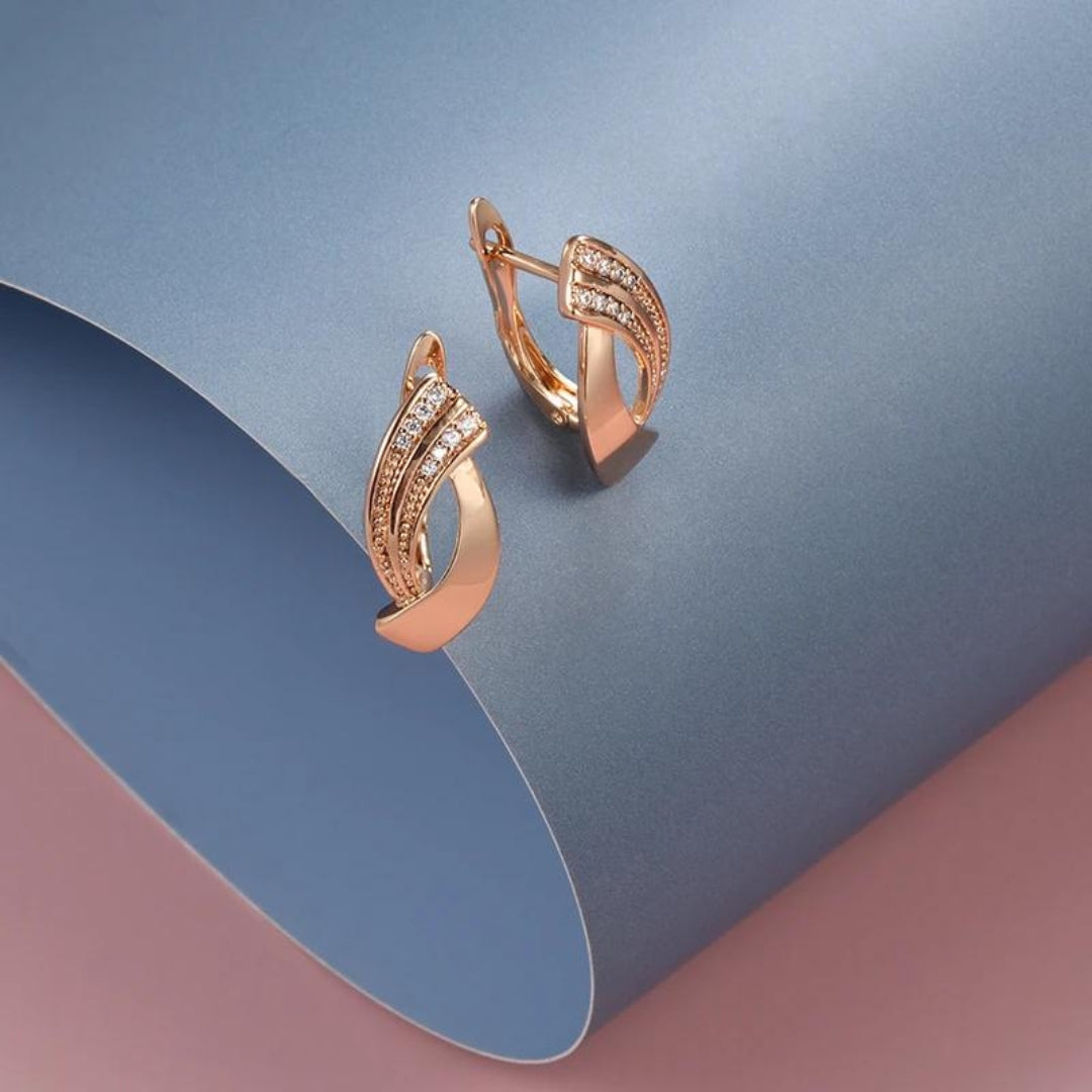 RoseLuxe™ | Elegantes Pendientes en Oro Rosa
