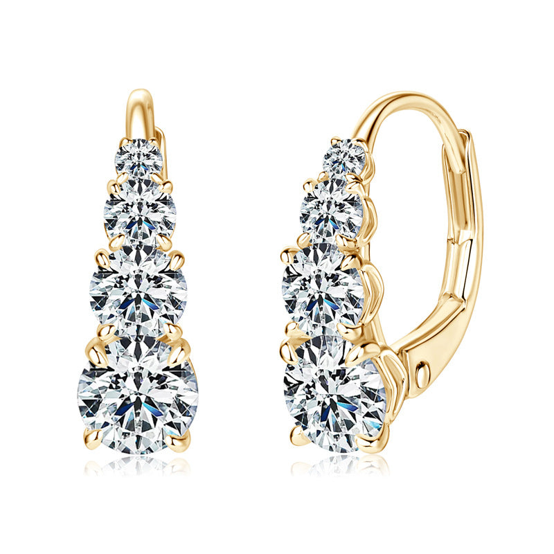 Carol™ | Pendientes de Oro con Cuatro Piedras