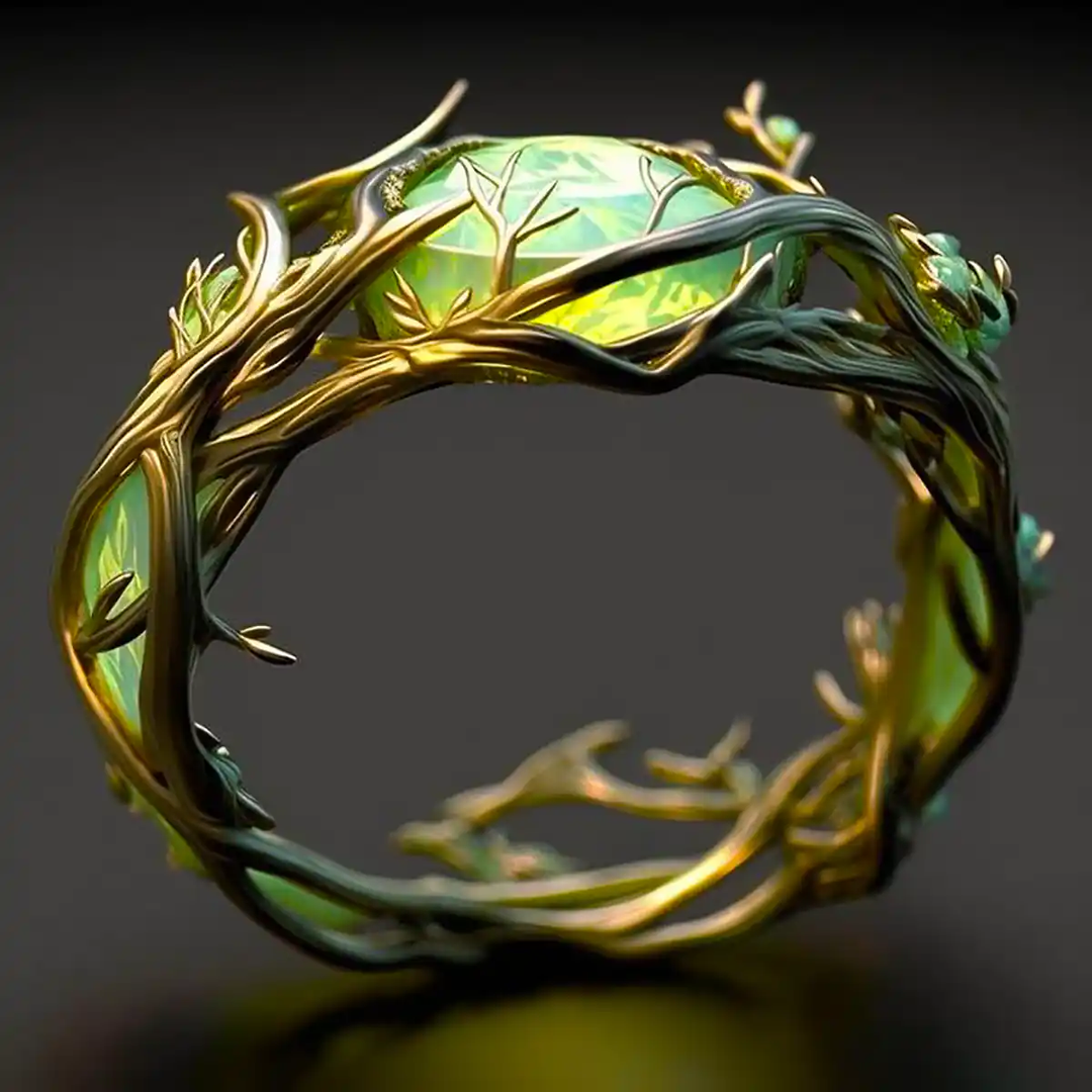 Aina™ | Anillo Natural de Ópalo Verde