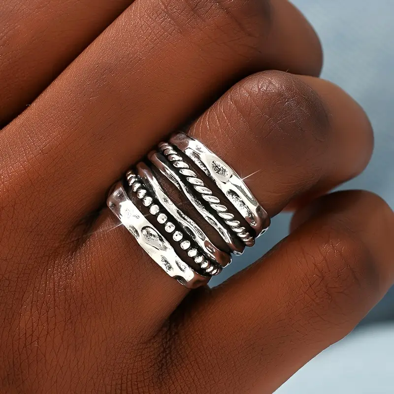 Celeste™ | Anillo de Perlas Plateadas en Capas