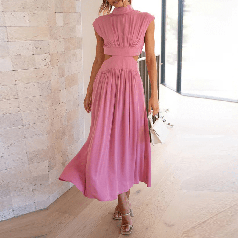 Blaise™ – High-Neck Midi Dress