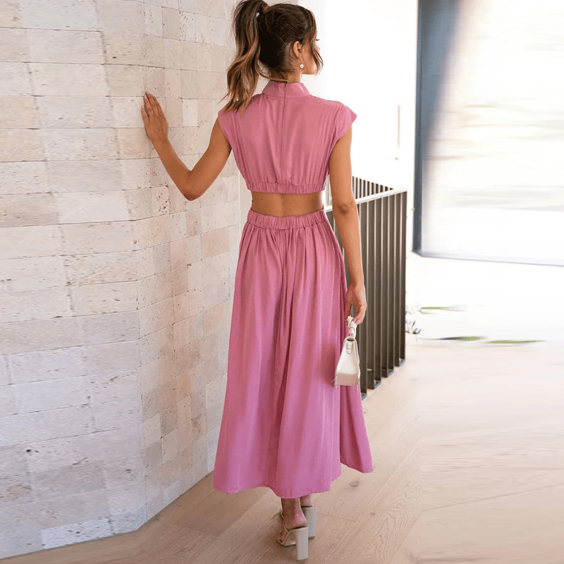 Blaise™ – High-Neck Midi Dress
