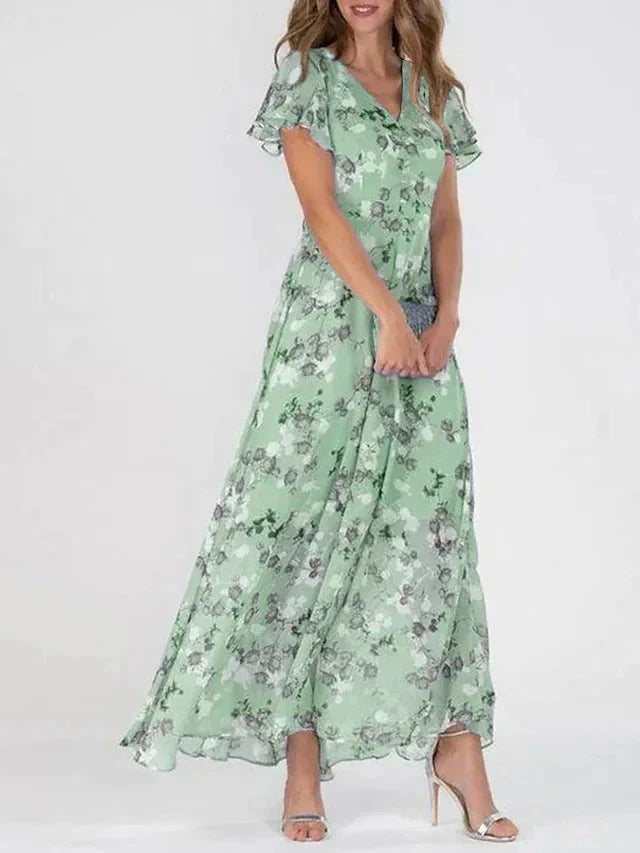 Jasmine™ – Floral V-Neck Maxi Dress