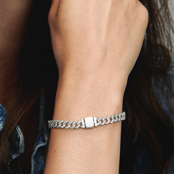Cubo™ | Pulsera Cubana de Moissanita Dorada