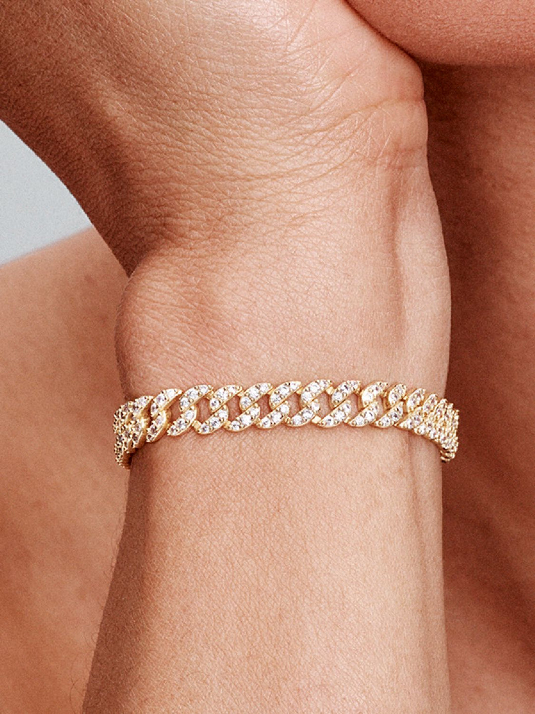 Cubo™ | Pulsera Cubana de Moissanita Dorada