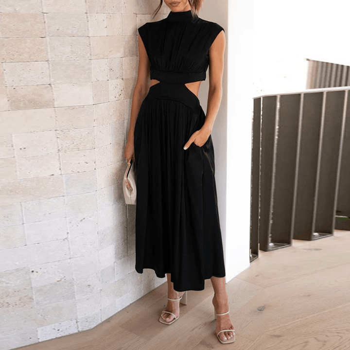 Blaise™ – High-Neck Midi Dress