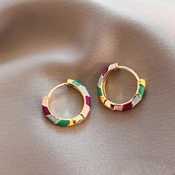 Aurelia™ | Pendientes de Oro Esmaltados para Mujeres