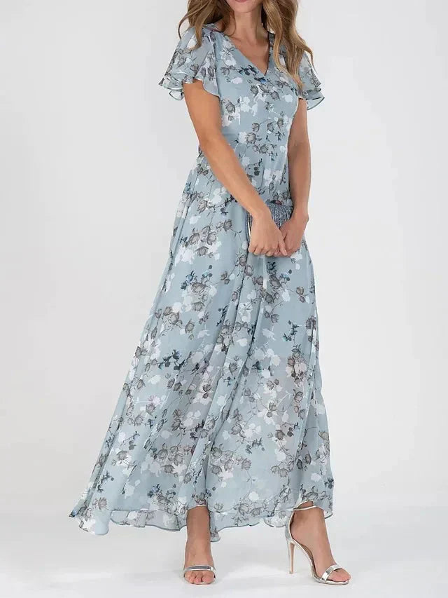 Jasmine™ – Floral V-Neck Maxi Dress