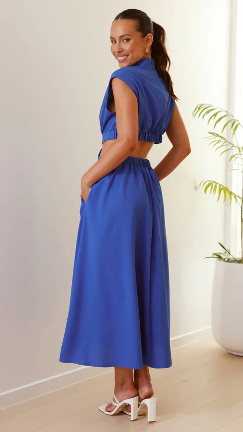 Blaise™ – High-Neck Midi Dress
