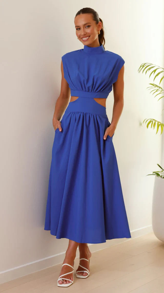 Blaise™ – High-Neck Midi Dress