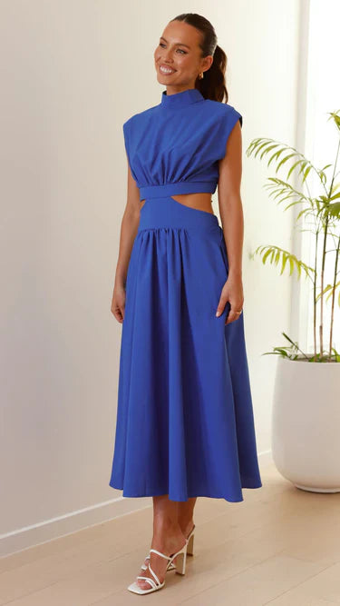 Blaise™ – High-Neck Midi Dress
