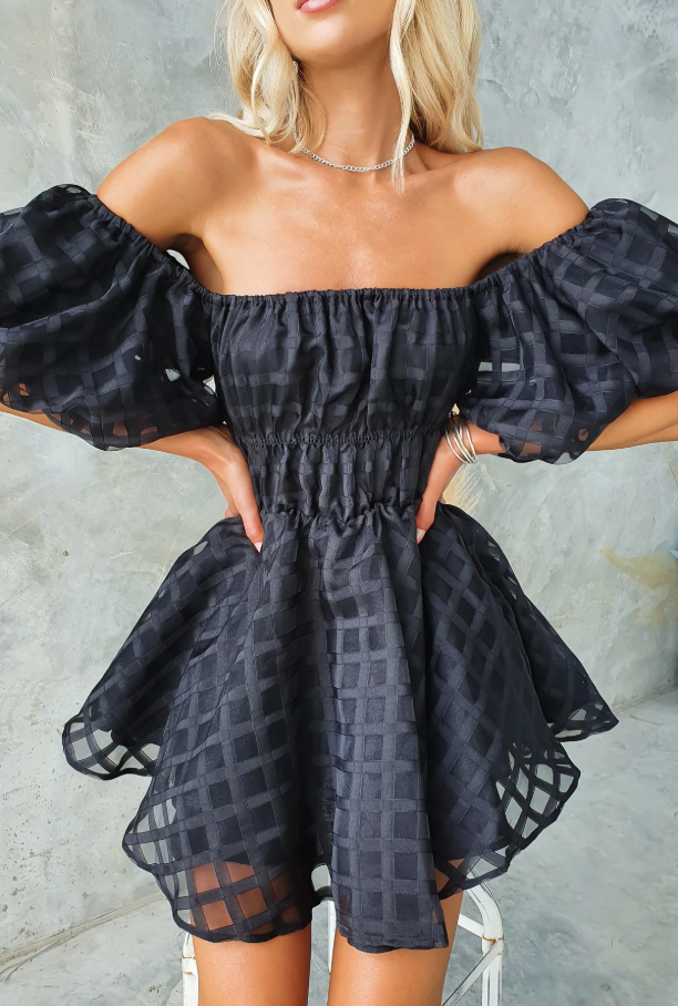 Evie™ – Puff Sleeve Mini Dress
