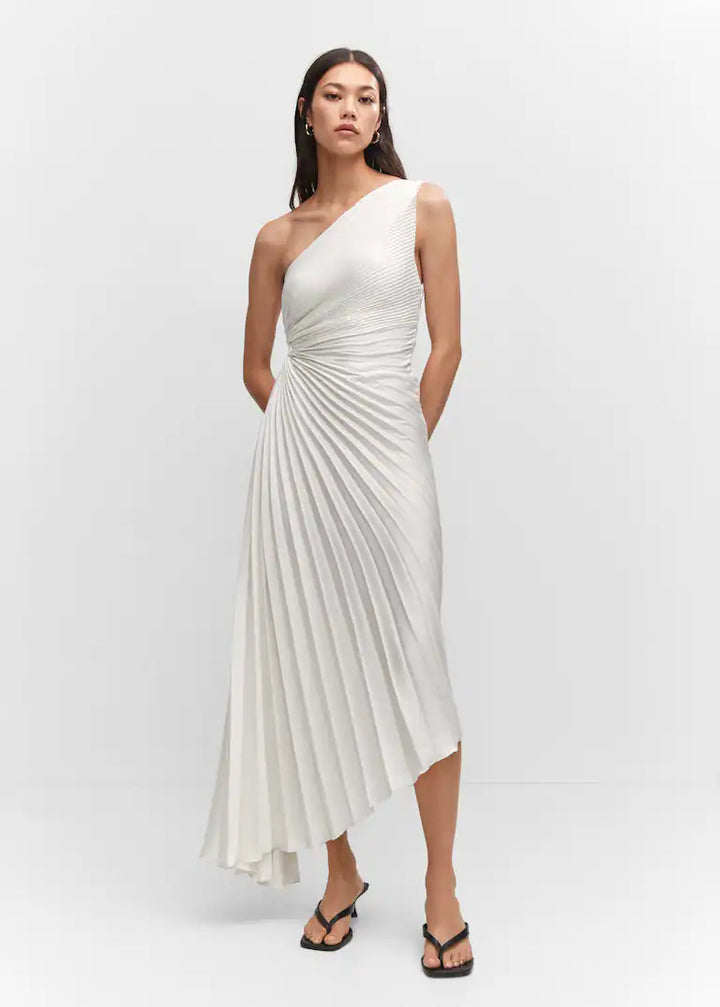 Sylvia™ – One-Shoulder Pleated Midi Dress