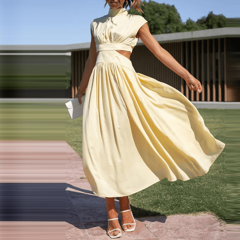 Blaise™ – High-Neck Midi Dress