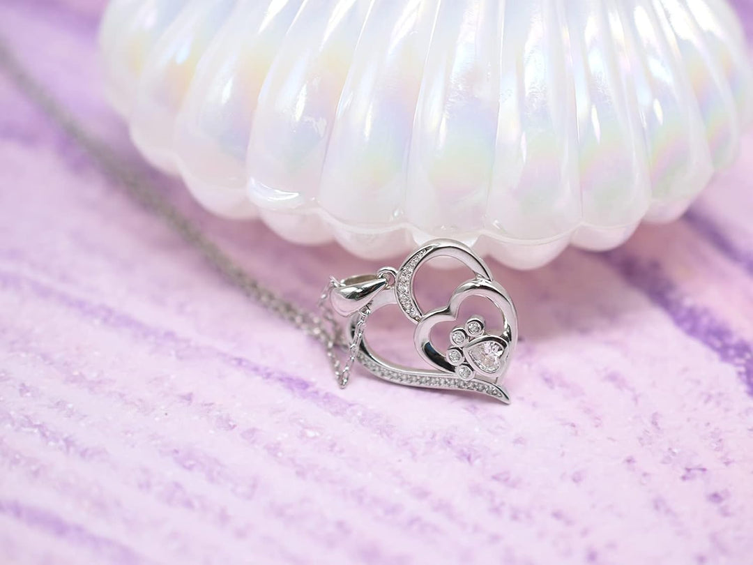 Inolt™ | Collar de Patita y Corazón en Plata