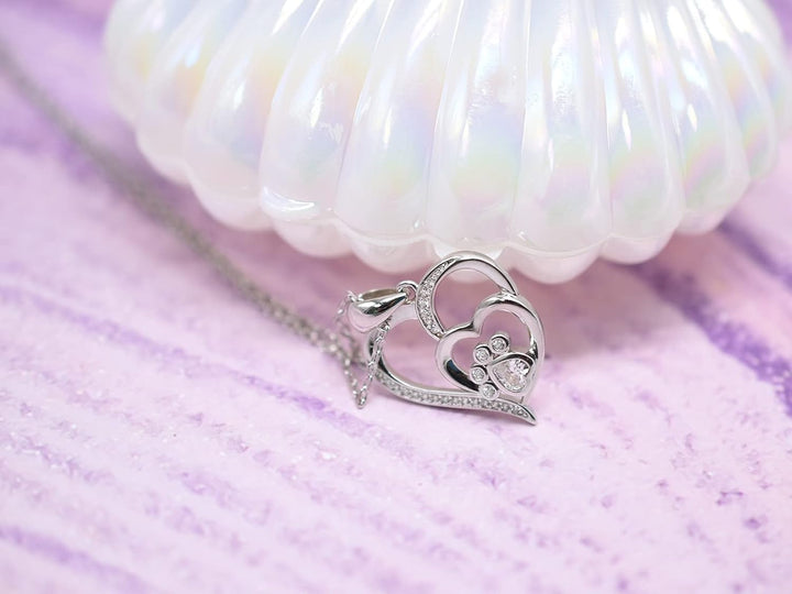 Inolt™ | Collar de Patita y Corazón en Plata