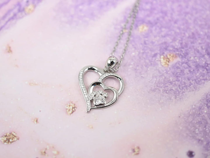 Inolt™ | Collar de Patita y Corazón en Plata