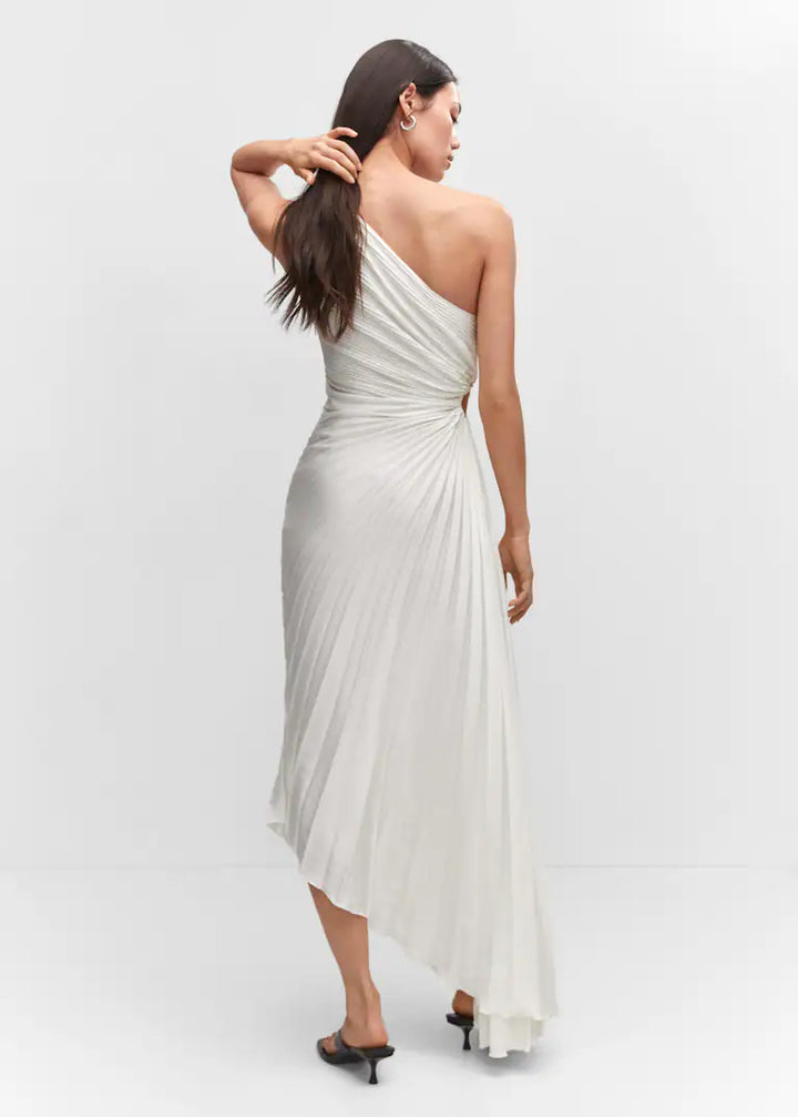 Sylvia™ – One-Shoulder Pleated Midi Dress