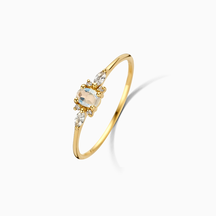 Muse™ | Anillo de Piedra Lunar Dorada