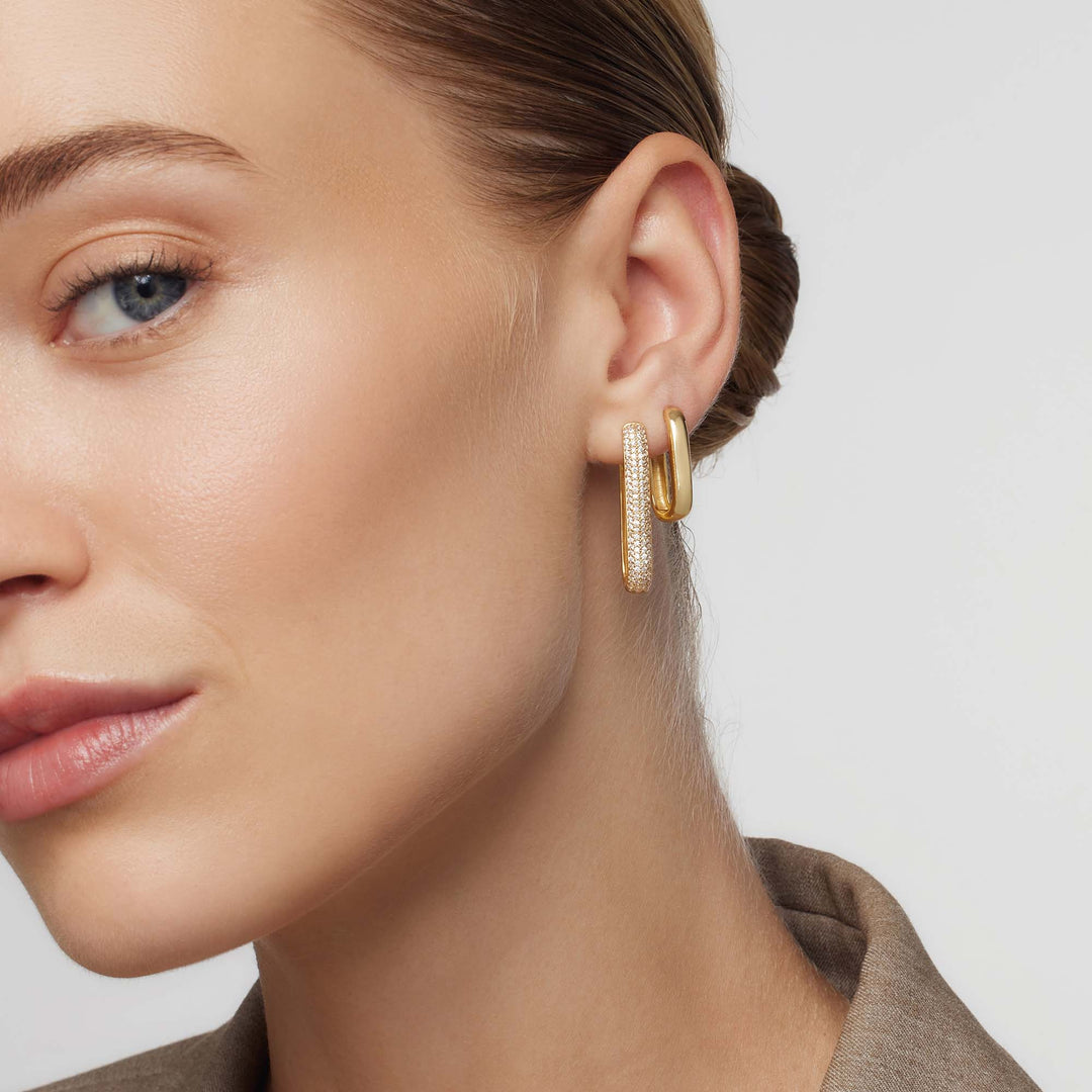 Icona™ | Pendientes de aro grandes con pavé en oro