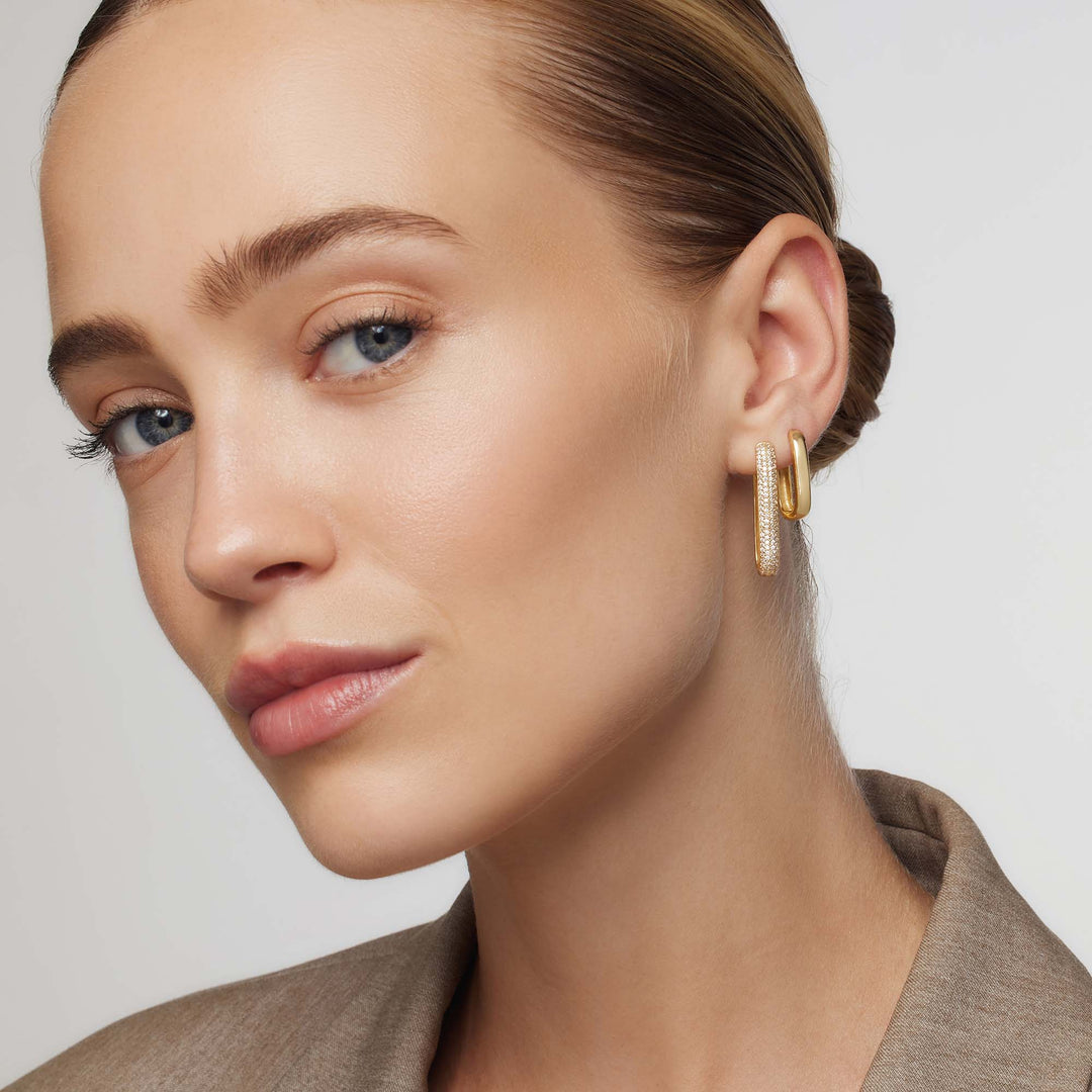 Icona™ | Pendientes de aro grandes con pavé en oro