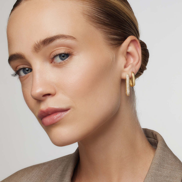 Icona™ | Pendientes de aro grandes con pavé en oro