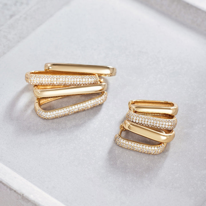Icona™ | Pendientes de aro grandes con pavé en oro