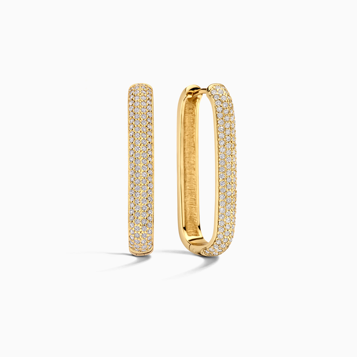 Icona™ | Pendientes de aro grandes con pavé en oro