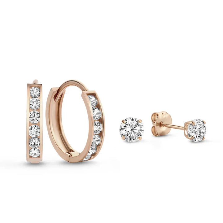 Brillane™ | Conjunto de Pendientes de Piedra Dorada