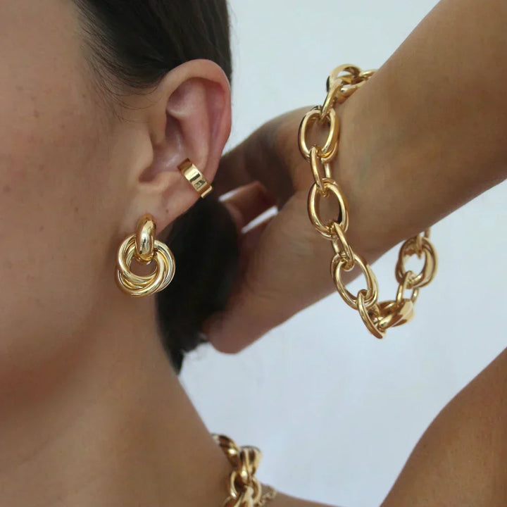 Interlock™ | Pendientes Declarativos de Oro