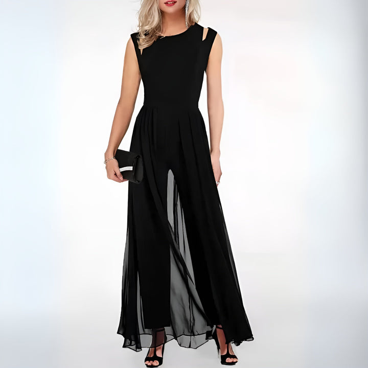Chloe™ – Sleeveless Flared Jumpsuit