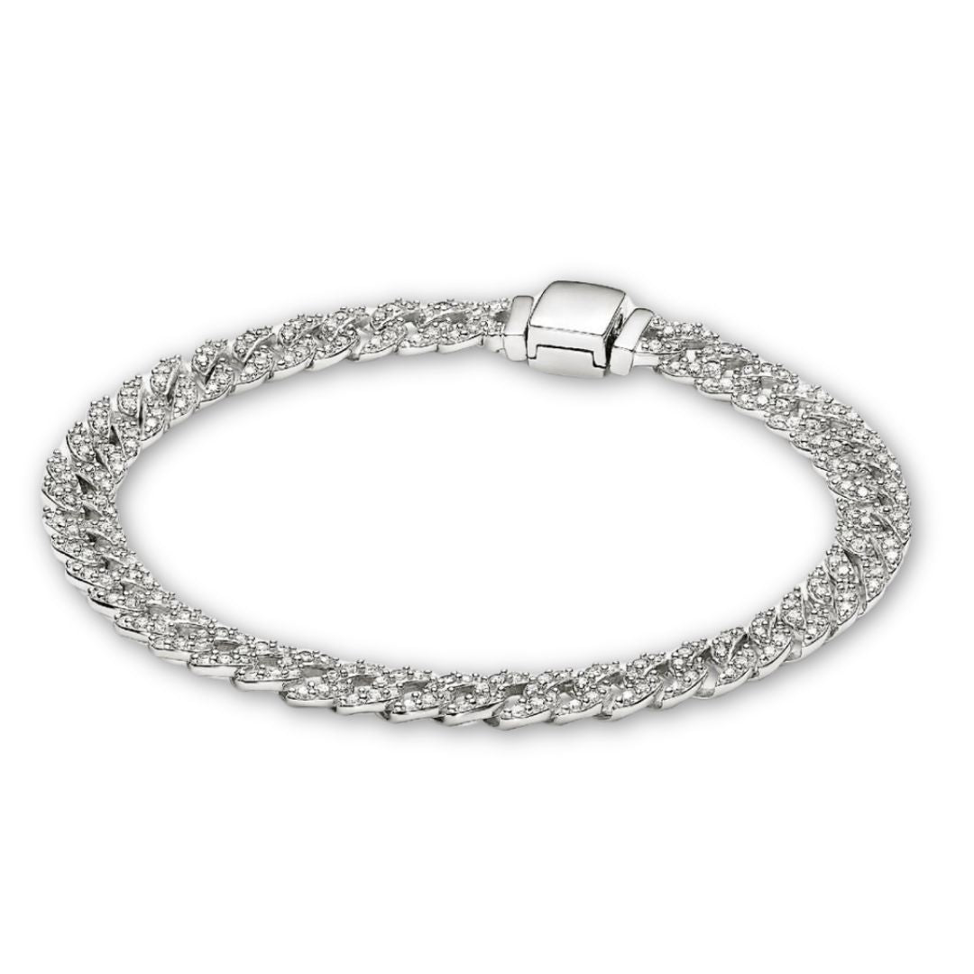 Cubo™ | Pulsera Cubana de Moissanita Dorada