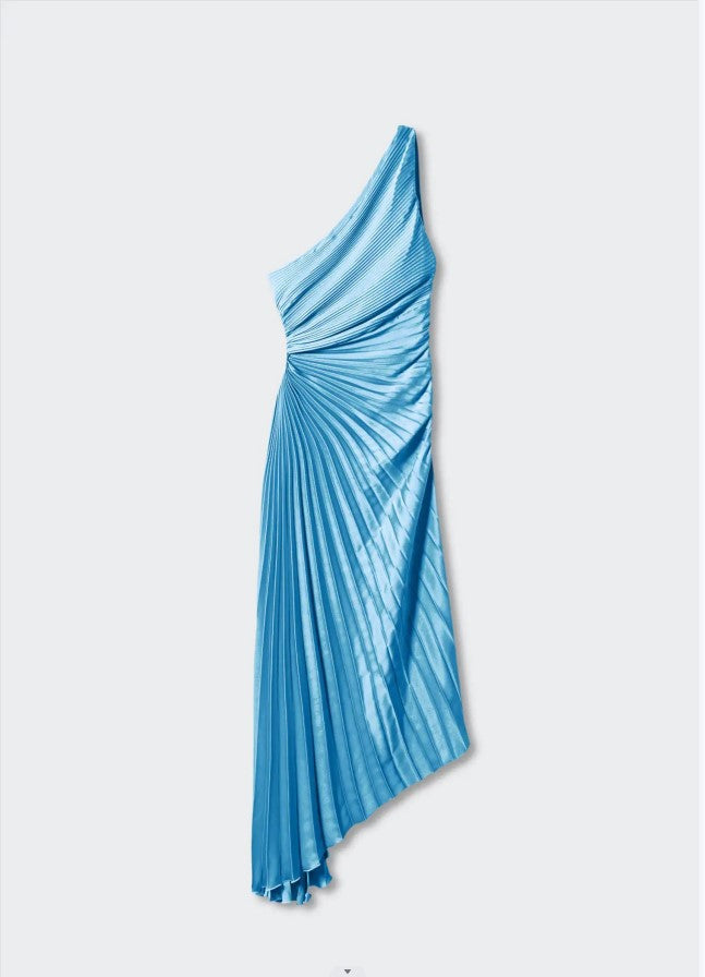 Sylvia™ – One-Shoulder Pleated Midi Dress