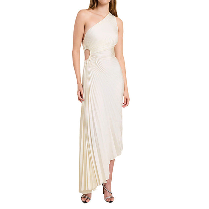 Sylvia™ – One-Shoulder Pleated Midi Dress