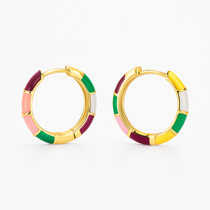 Aurelia™ | Pendientes de Oro Esmaltados para Mujeres
