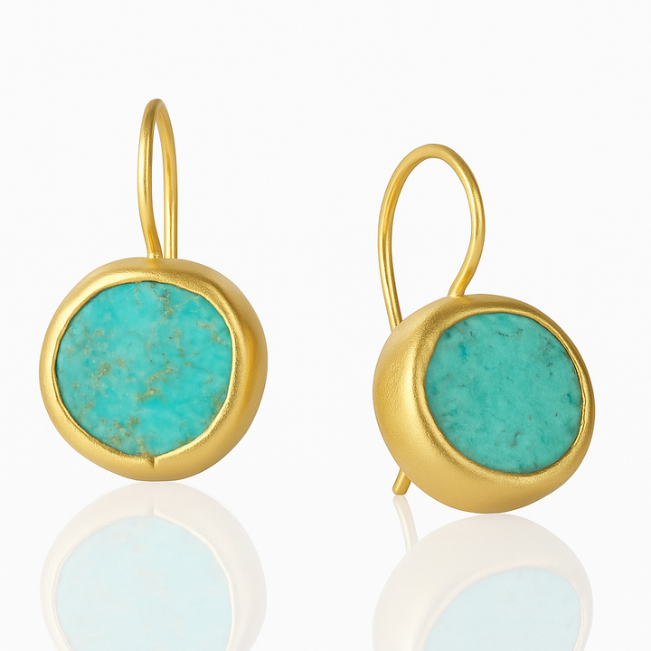 Amelie™ | Pendientes de Oro con Piedra Turquesa