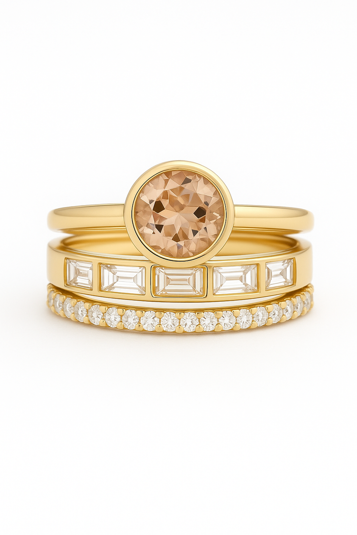 Elegante™ | Anillo de Oro con Incrustaciones de Cristal para Mujeres