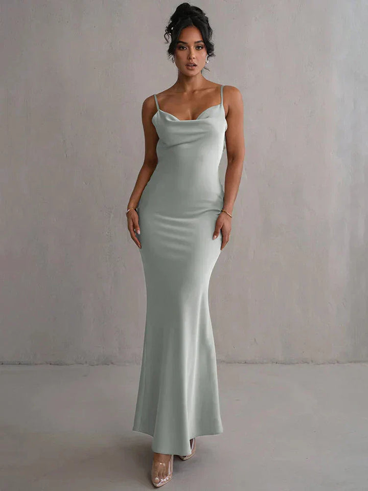 Lucy™ – Satin Floral Maxi Dress