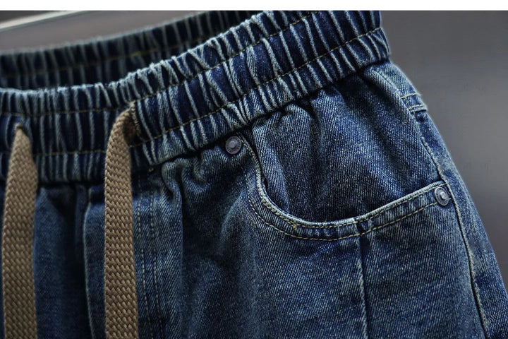 Laurent™ | Denim Bel Lastiği Olan Baggy Pantolon