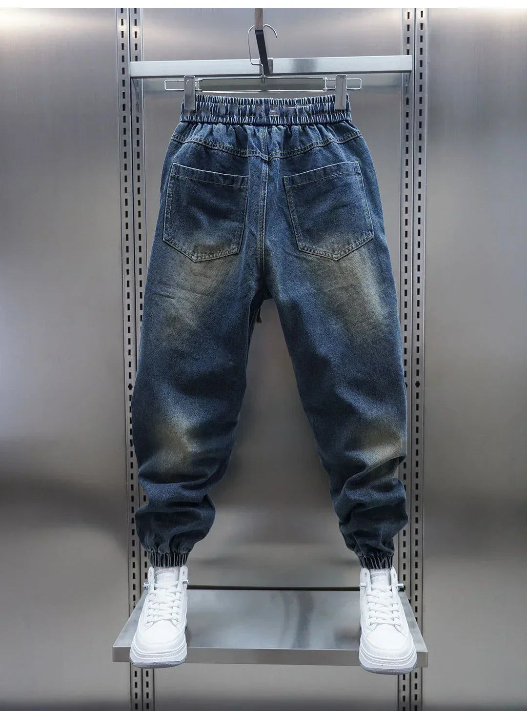 Laurent™ | Denim Bel Lastiği Olan Baggy Pantolon