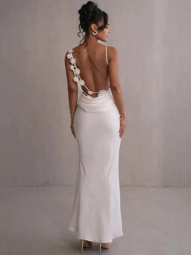 Lucy™ – Satin Floral Maxi Dress