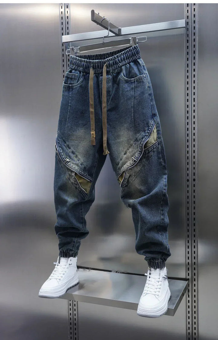 Laurent™ | Denim Bel Lastiği Olan Baggy Pantolon