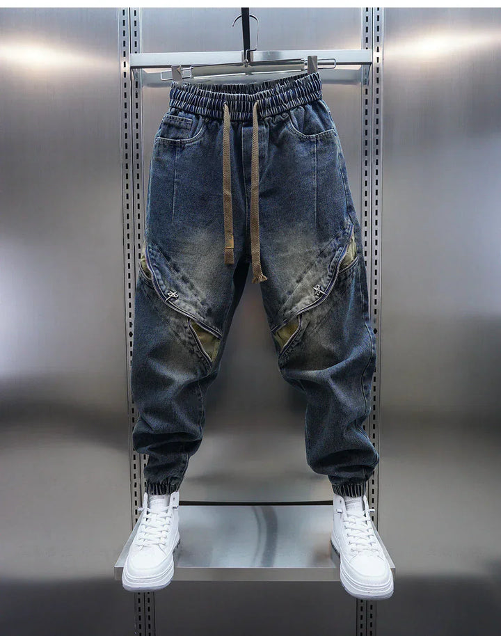 Laurent™ | Denim Bel Lastiği Olan Baggy Pantolon