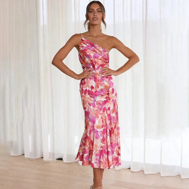 Eliza™ ONE-SHOULDER FLORAL DRESS