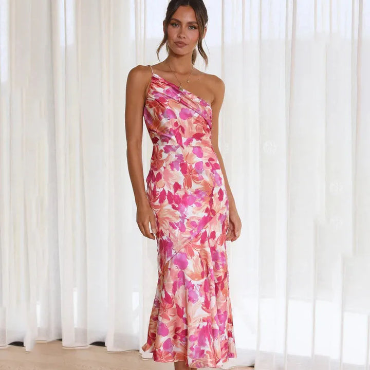 Eliza™ ONE-SHOULDER FLORAL DRESS