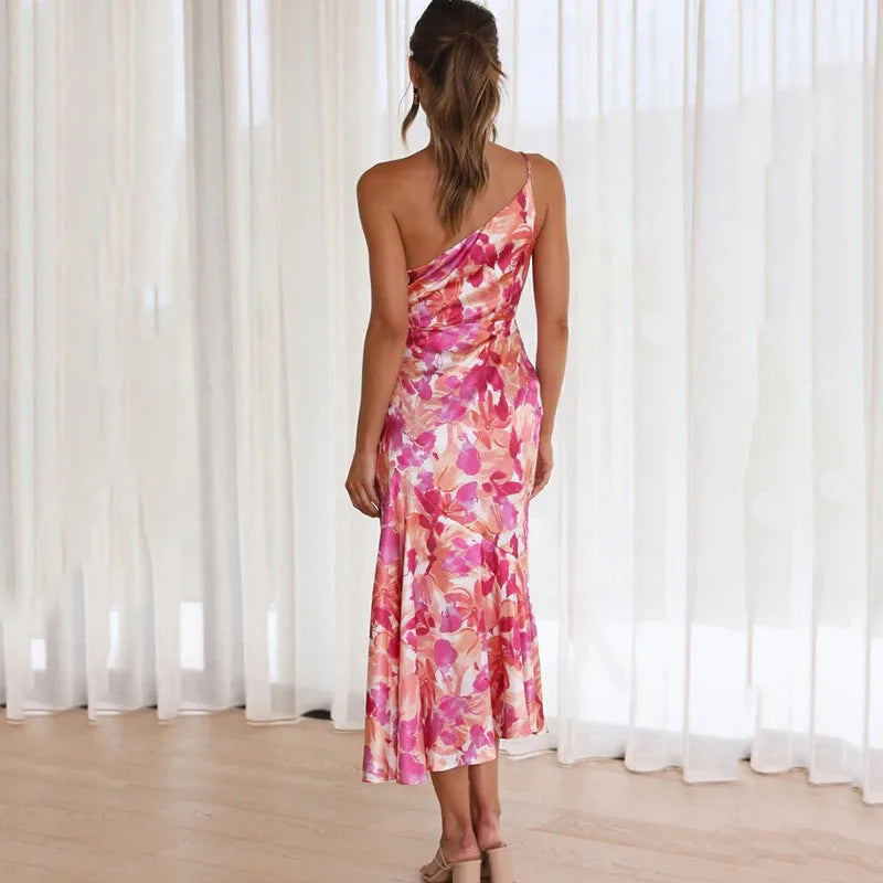 Eliza™ ONE-SHOULDER FLORAL DRESS