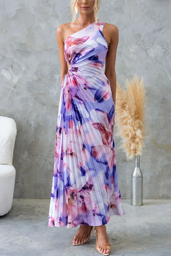 Hannah™ – One-Shoulder Floral Maxi Dress