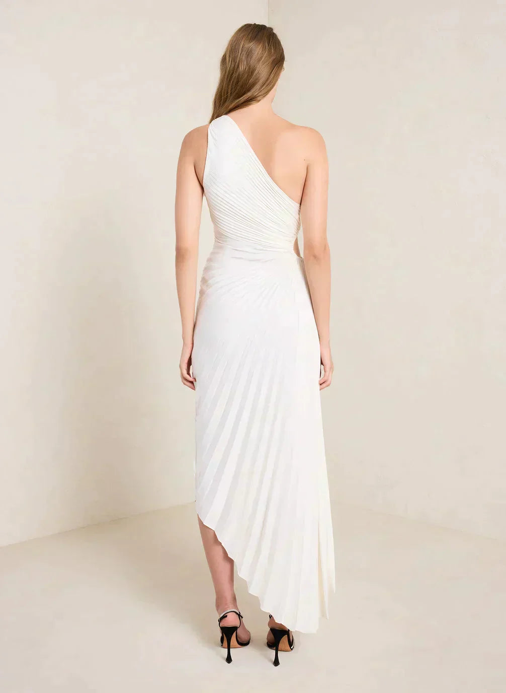 Sylvia™ – One-Shoulder Pleated Midi Dress