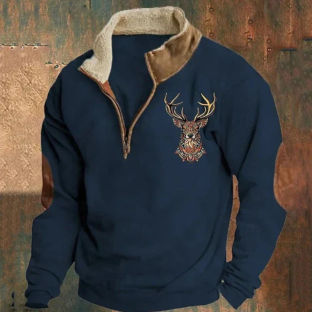 Christos Deer Motif Sweater