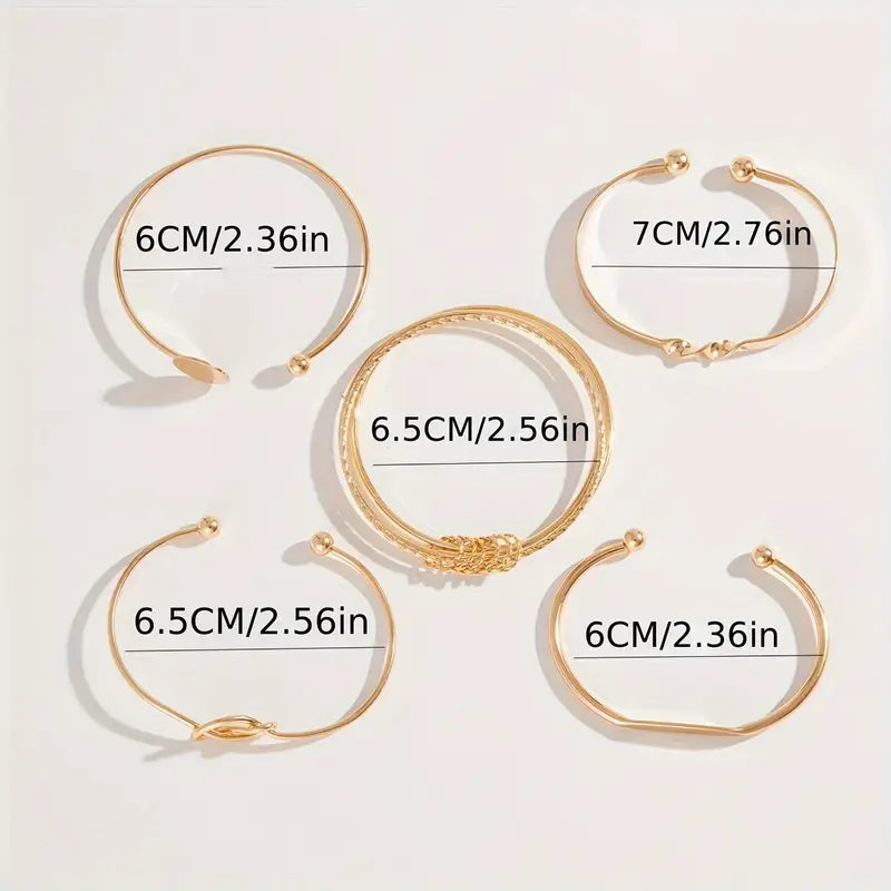 Knotted™ | Conjunto de Pulseras de Elegancia Dorada